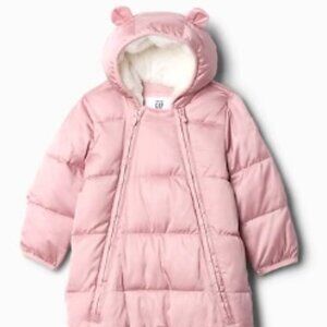 Baby Gap, 18-24 Months Baby, Puffer, Down Filled, Romper, Pink, Snowsuit